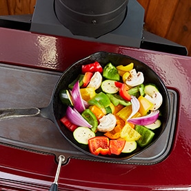 Cast iron griddle top offers a versatile cooking surface for the stovetop chef